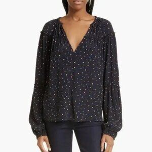 A.L.C. Jenna Abstract Print Long Sleeve Top